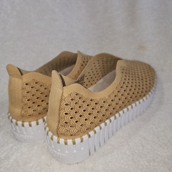 ILSE JACOBSEN Tan and White Tulip laser cut slip on sneakers size 6 - Picture 5 of 11